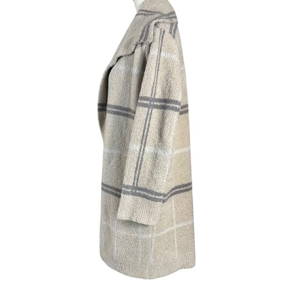 Barefoot Dreams CozyChic Windowpane Drape Cardigan Size Large - Picture 5 of 9